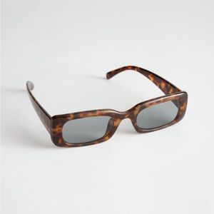 & OTHER STORIES Rectangular Frame Tortoise Shell Sunglasses